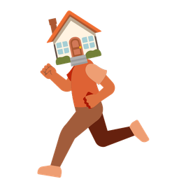 running shoe and house