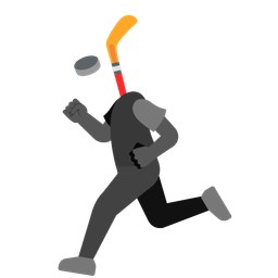 running shoe and ice hockey