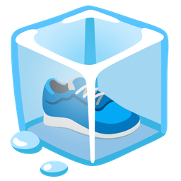 running shoe and ice