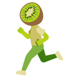 running shoe and kiwi fruit