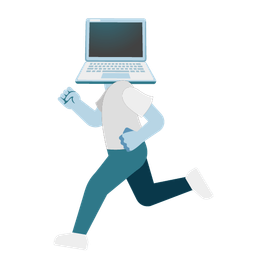 running shoe and laptop