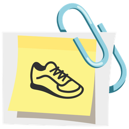 running shoe and linked paperclips