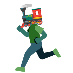 running shoe and locomotive