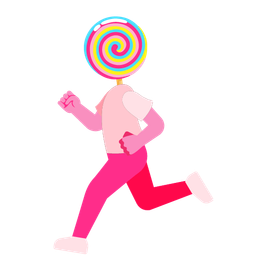 running shoe and lollipop