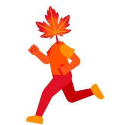 running shoe and maple leaf