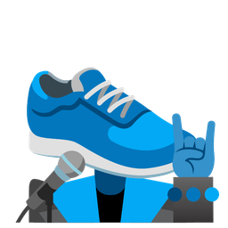 running shoe and microphone