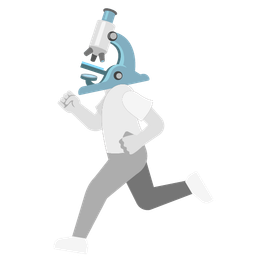 running shoe and microscope