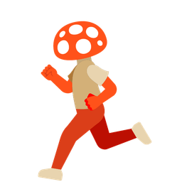 running shoe and mushroom