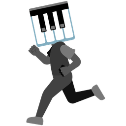 running shoe and musical keyboard
