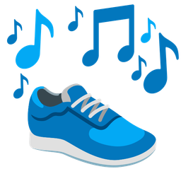running shoe and musical notes