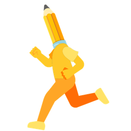 running shoe and pencil