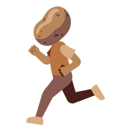 running shoe and potato