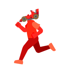 running shoe and racing car