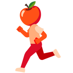 running shoe and red apple