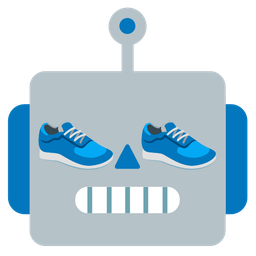 running shoe and robot