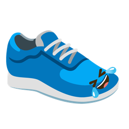 Running shoe and Rolling on the floor laughing