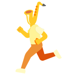 running shoe and saxophone