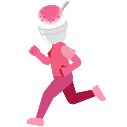 running shoe and shaved ice