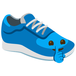 running shoe and shushing face