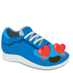 Running shoe and Smiling face with heart-eyes