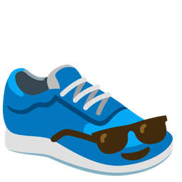 running shoe and smiling face with sunglasses