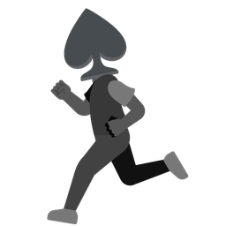 running shoe and spade suit