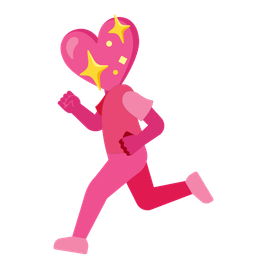 running shoe and sparkling heart