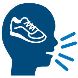 running shoe and speaking head