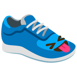 Running shoe and Squinting face with tongue
