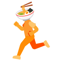 running shoe and steaming bowl