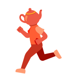 running shoe and teapot