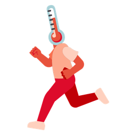 running shoe and thermometer