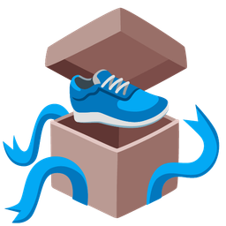 running shoe and wrapped gift