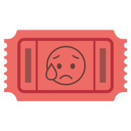 Sad but relieved face and Admission tickets