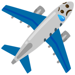 Sad but relieved face and Airplane