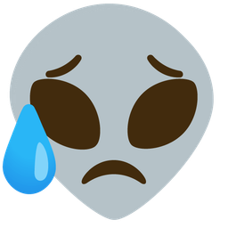 Sad but relieved face and Alien