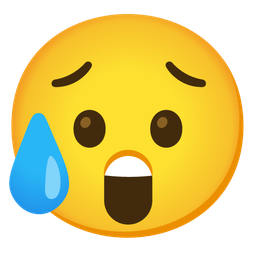 Sad but relieved face and Astonished face