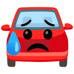 Sad but relieved face and Automobile