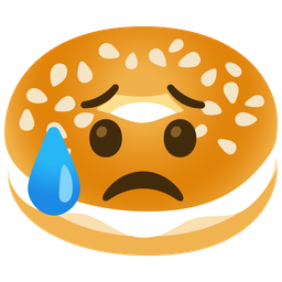 Sad but relieved face and Bagel