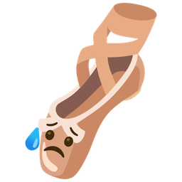 Sad but relieved face and Ballet shoes