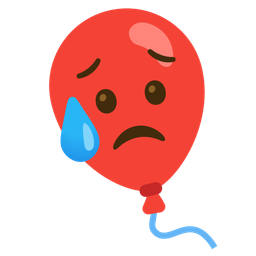 Sad but relieved face and Balloon