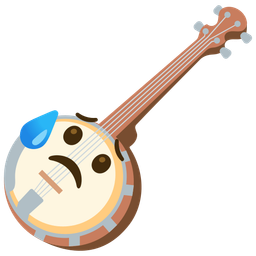 Sad but relieved face and Banjo