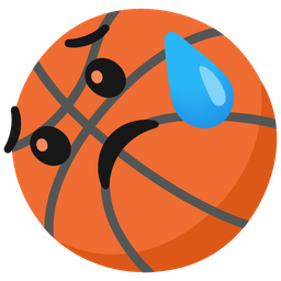 Sad but relieved face and Basketball