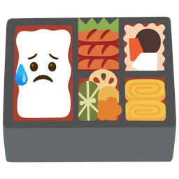 Sad but relieved face and Bento box