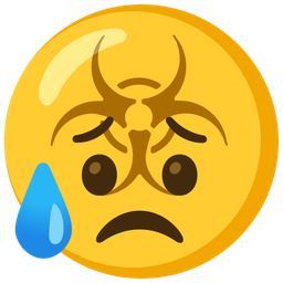 Sad but relieved face and Biohazard