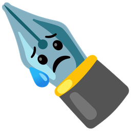 Sad but relieved face and Black nib