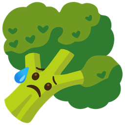 Sad but relieved face and Broccoli