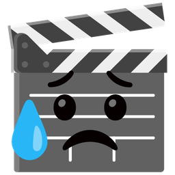 Sad but relieved face and Clapper board