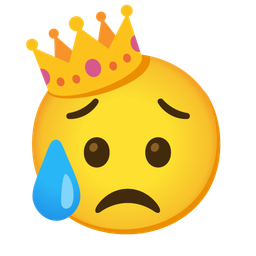 Sad but relieved face and Crown