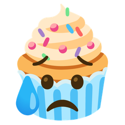 Sad but relieved face and Cupcake